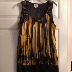 Multi-colored beaded tunic; sleeveless